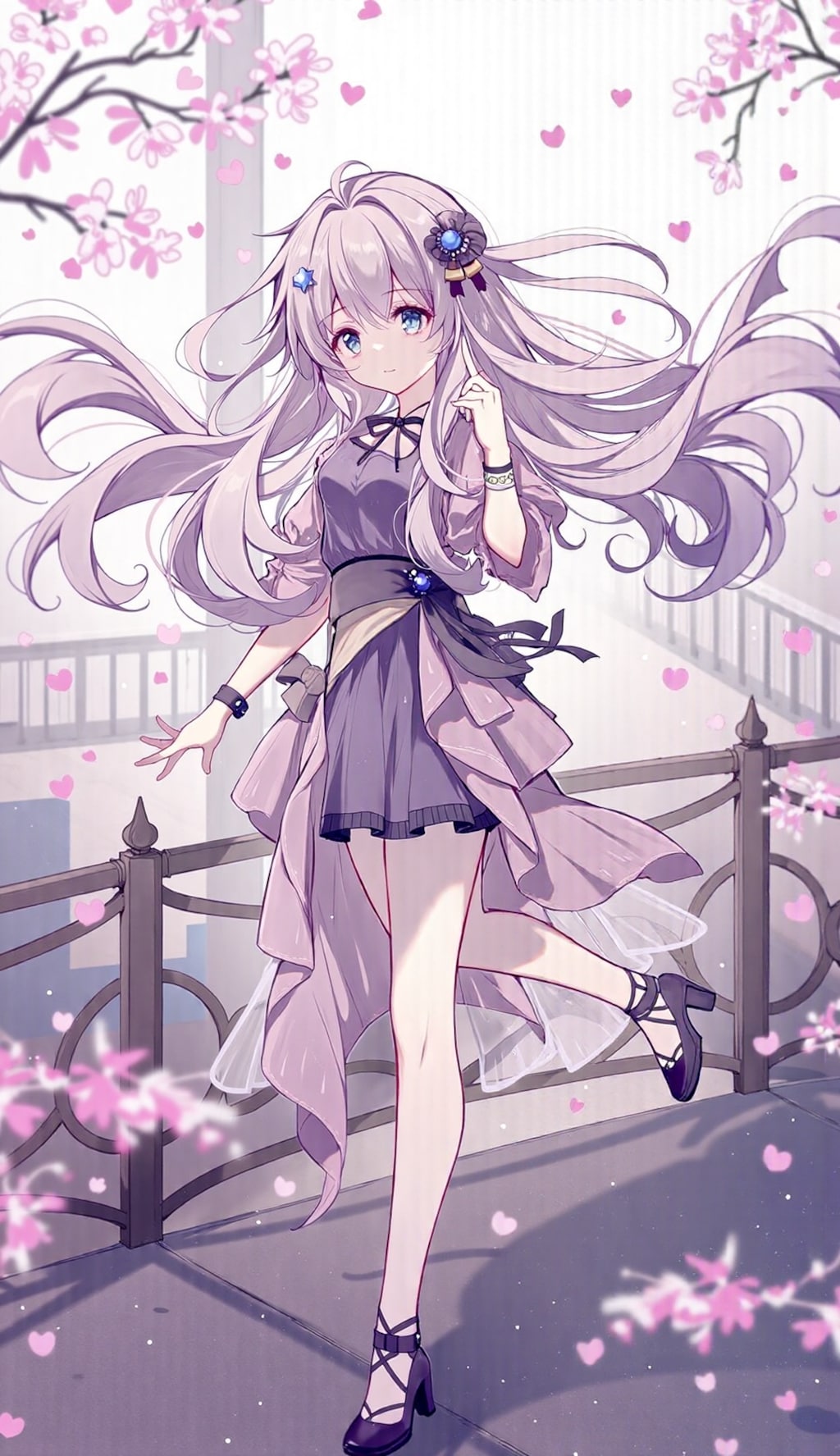 華散る橋上の紫姫