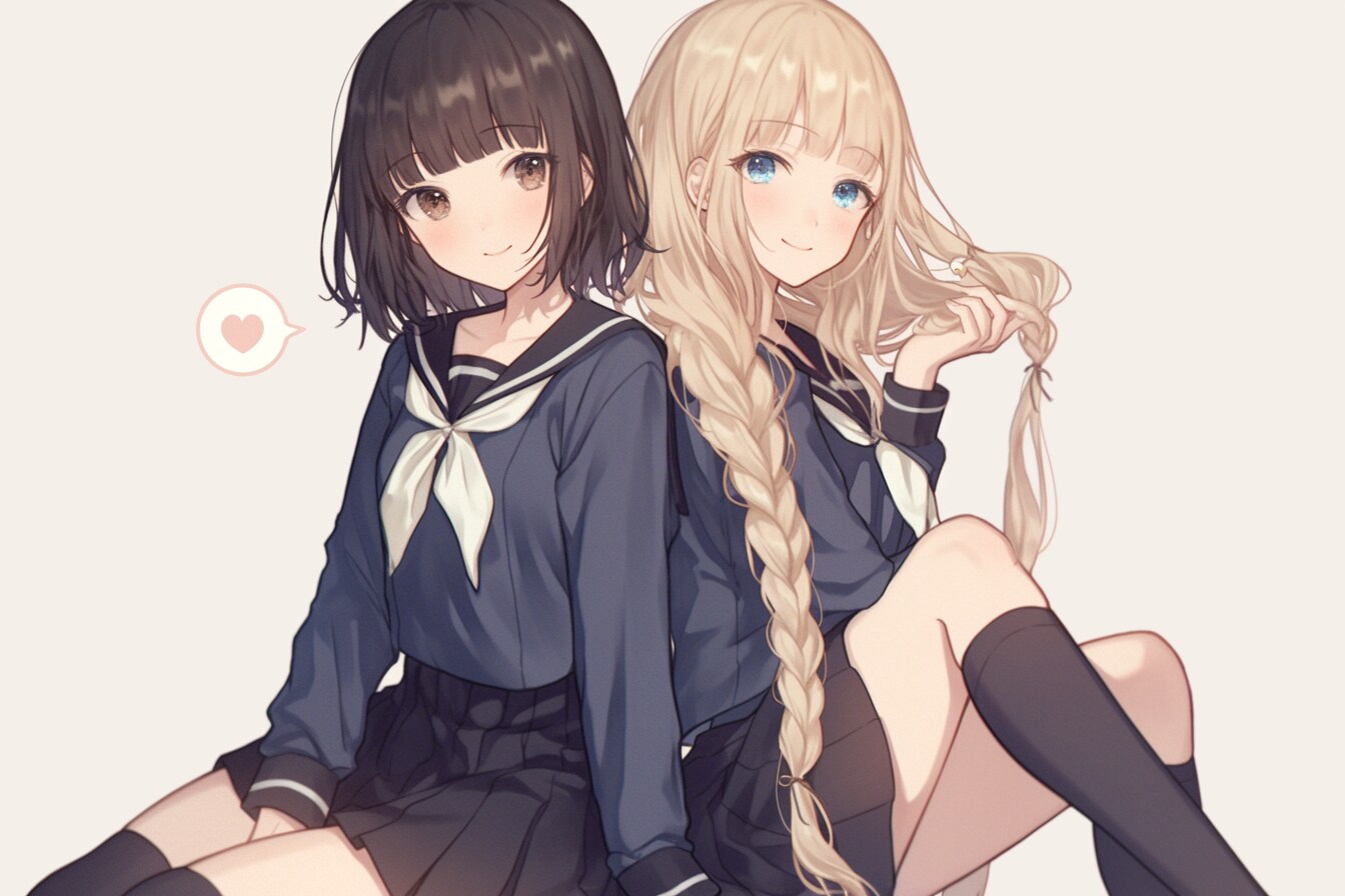 二人のJK149 | の人気AIイラスト・グラビア