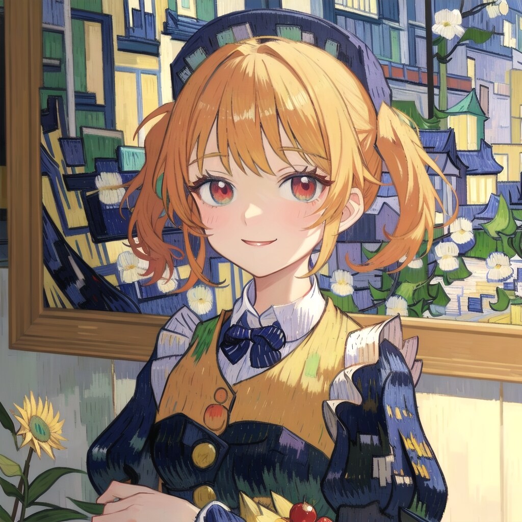 メイド服姿で微笑む春の店長 | の人気AIイラスト・グラビア