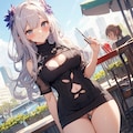 春物ニットワンピ黒 3枚目