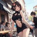 春物ニットワンピ黒 7枚目