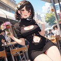 春物ニットワンピ黒 9枚目
