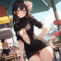 春物ニットワンピ黒 5枚目