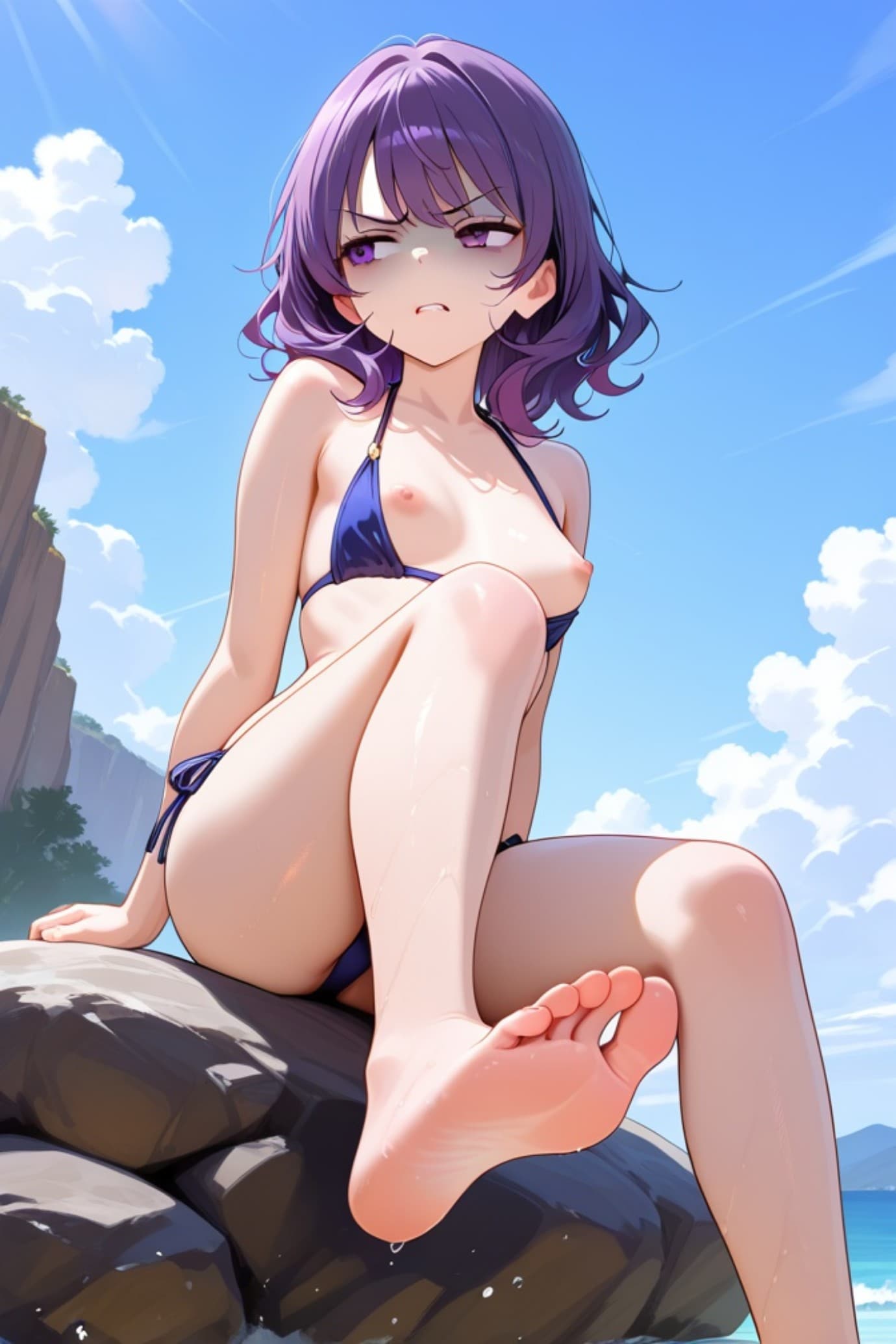 水着の紫髪ちゃん