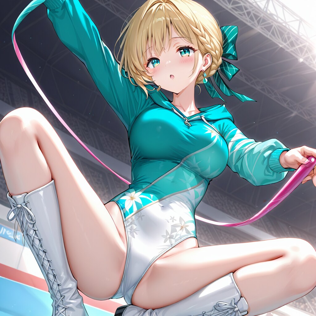 金髪ショート新体操美少女