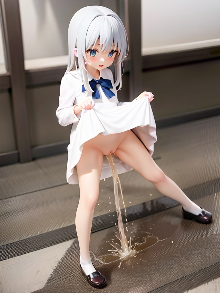 目の前でおしっこしてくれる白髪ちゃん