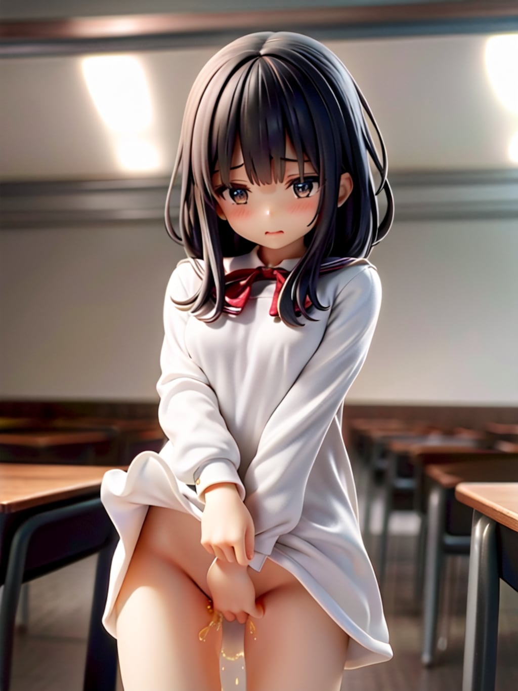 目の前でおしっこしてくれる白髪ちゃん