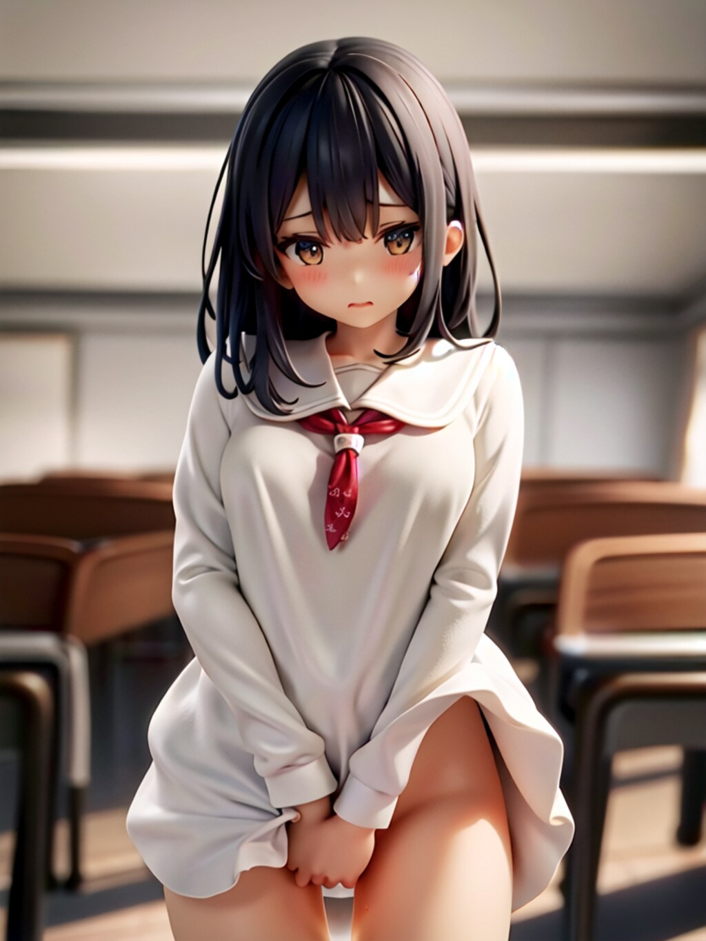 目の前でおしっこしてくれる白髪ちゃん