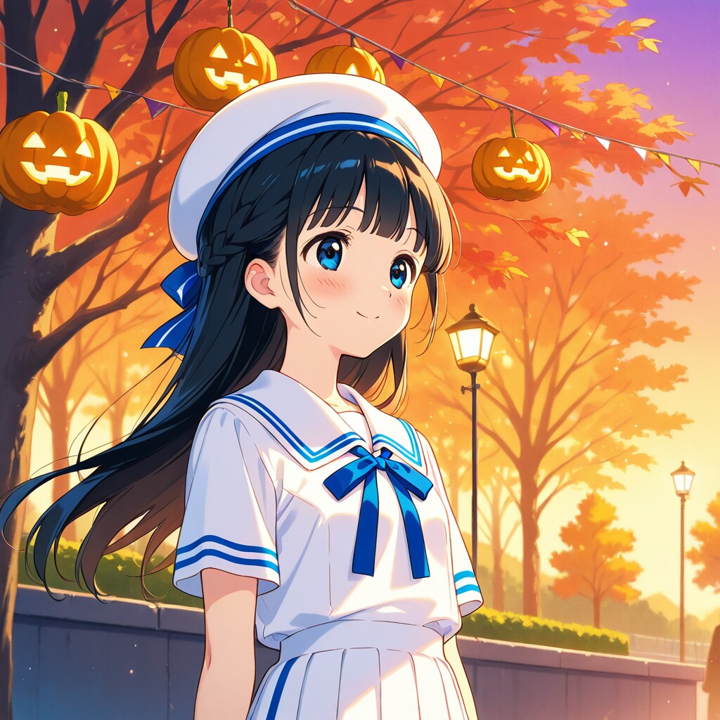 ハロウィンの夕方