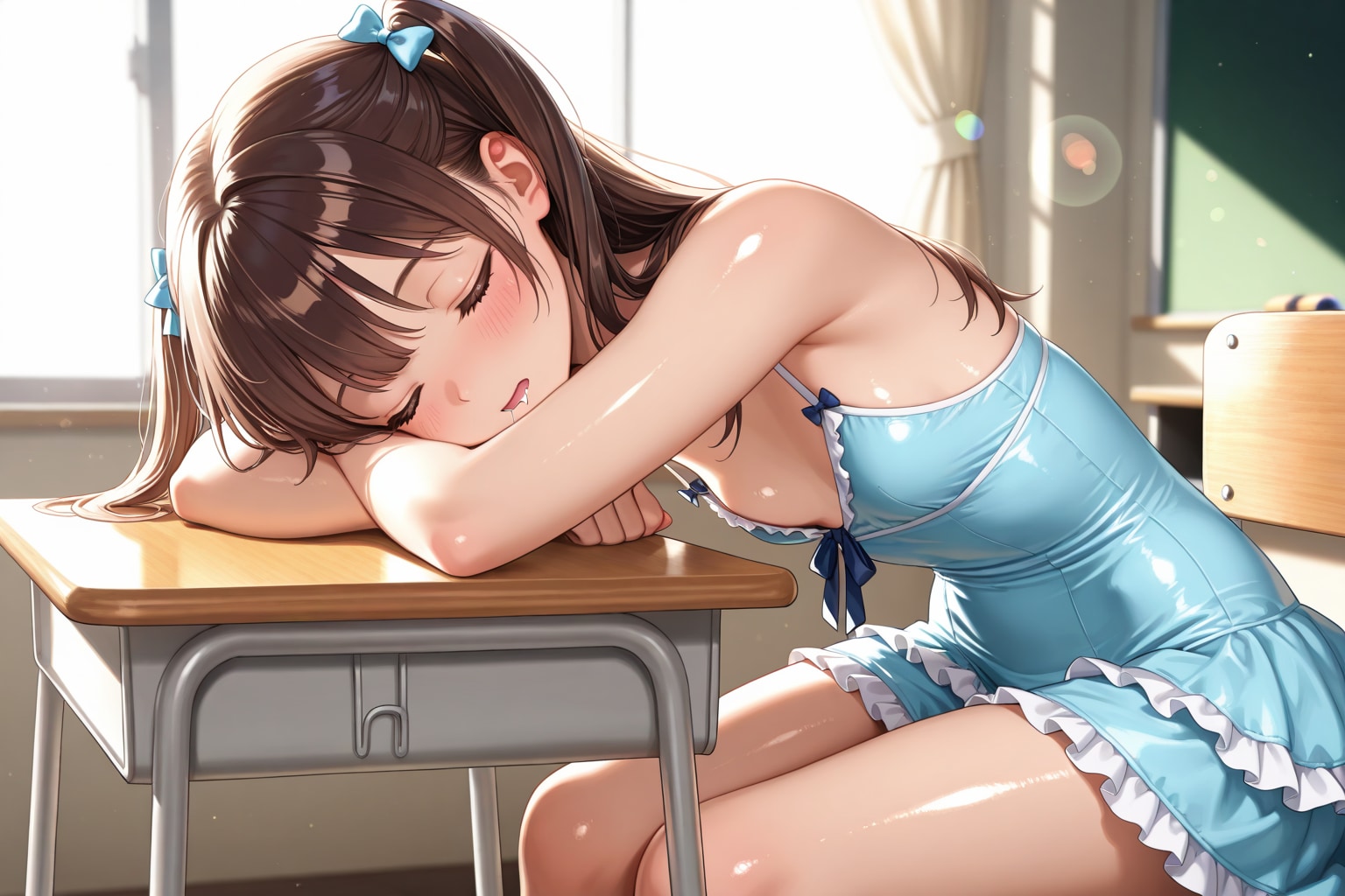 教室でうたた寝するメスガキちゃん