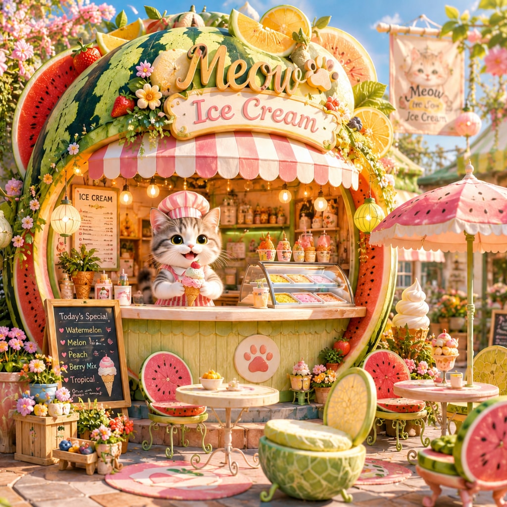 仔猫店主のアイスクリーム屋さん