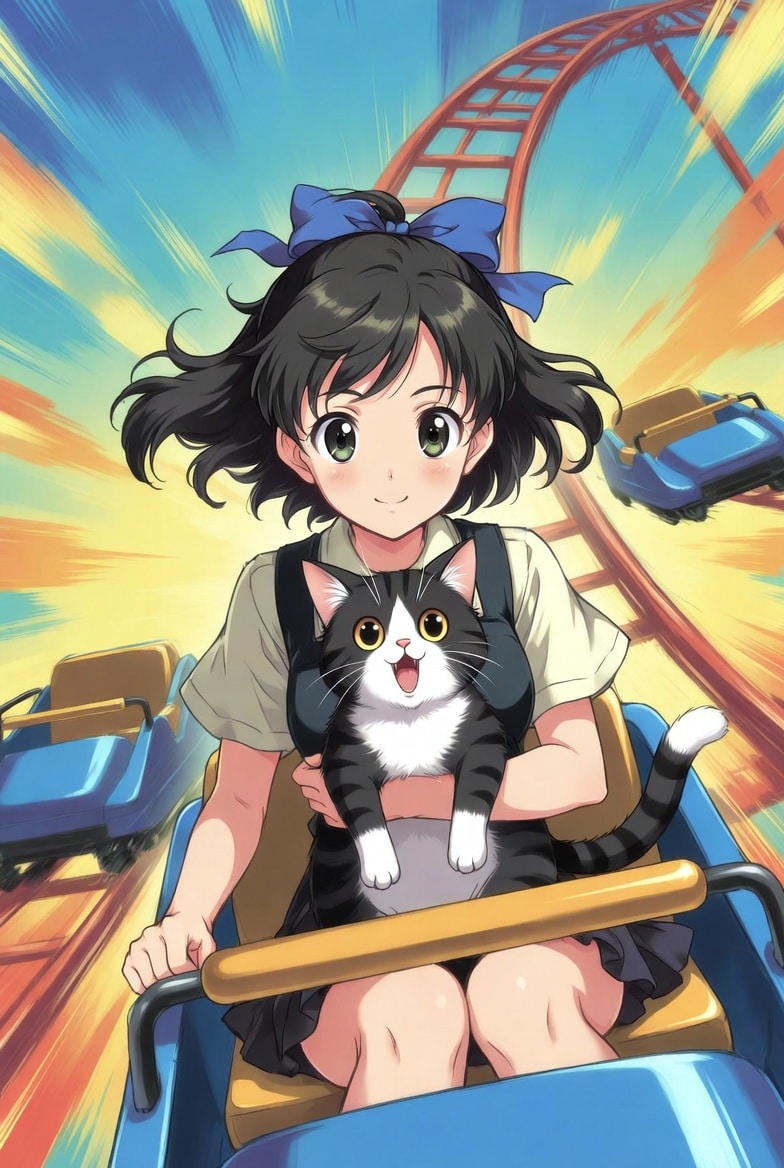 猫と楽しむアトラクション | の人気AIイラスト・グラビア