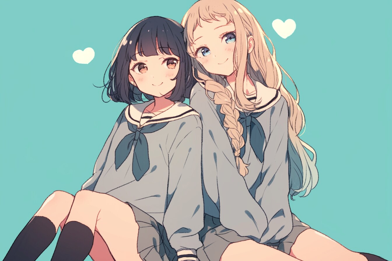 二人のJK34 | の人気AIイラスト・グラビア