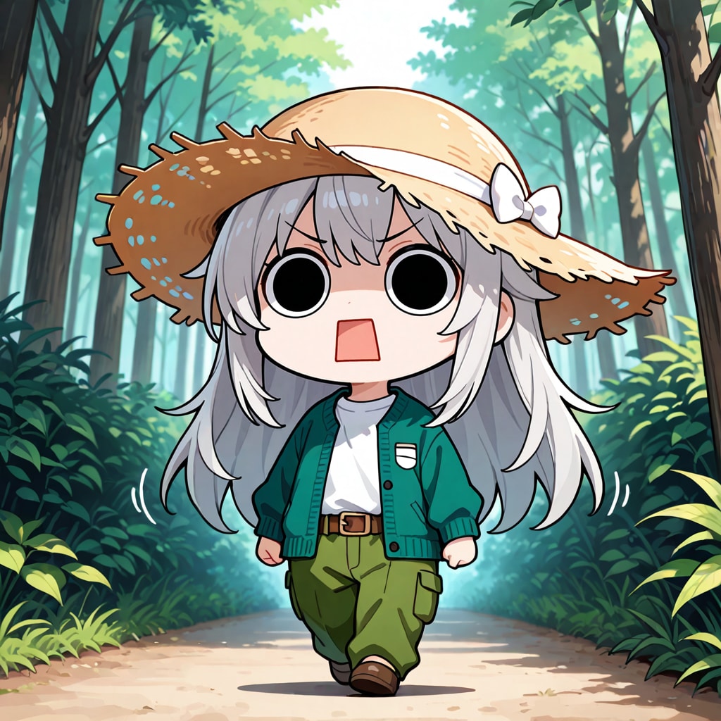小満に緑の森を歩くえらいこっちゃ嬢