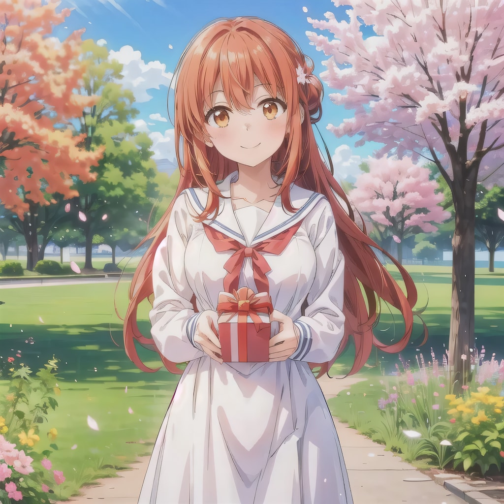 茶髪ロングでセーラー服の少女４