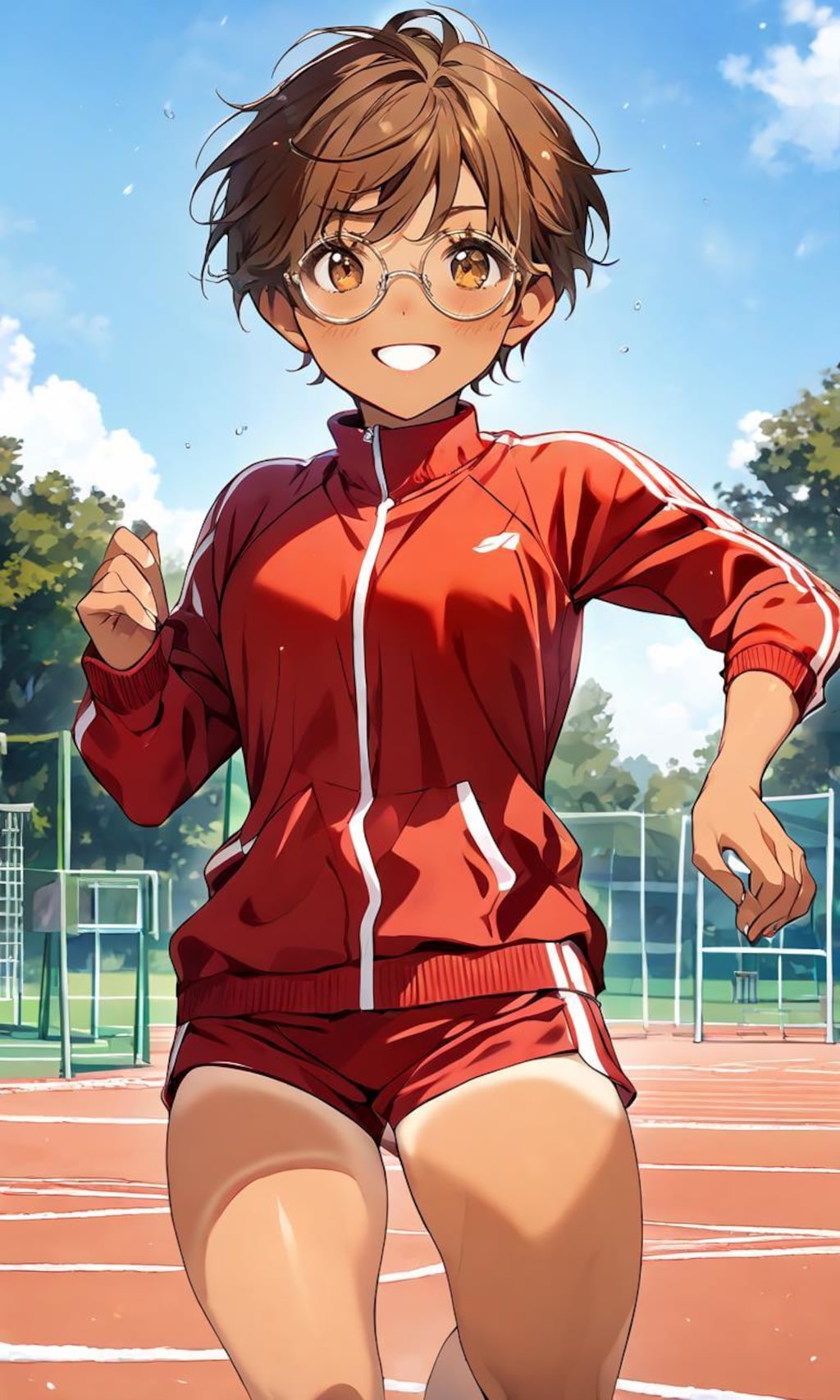 部活中の眼鏡っ娘