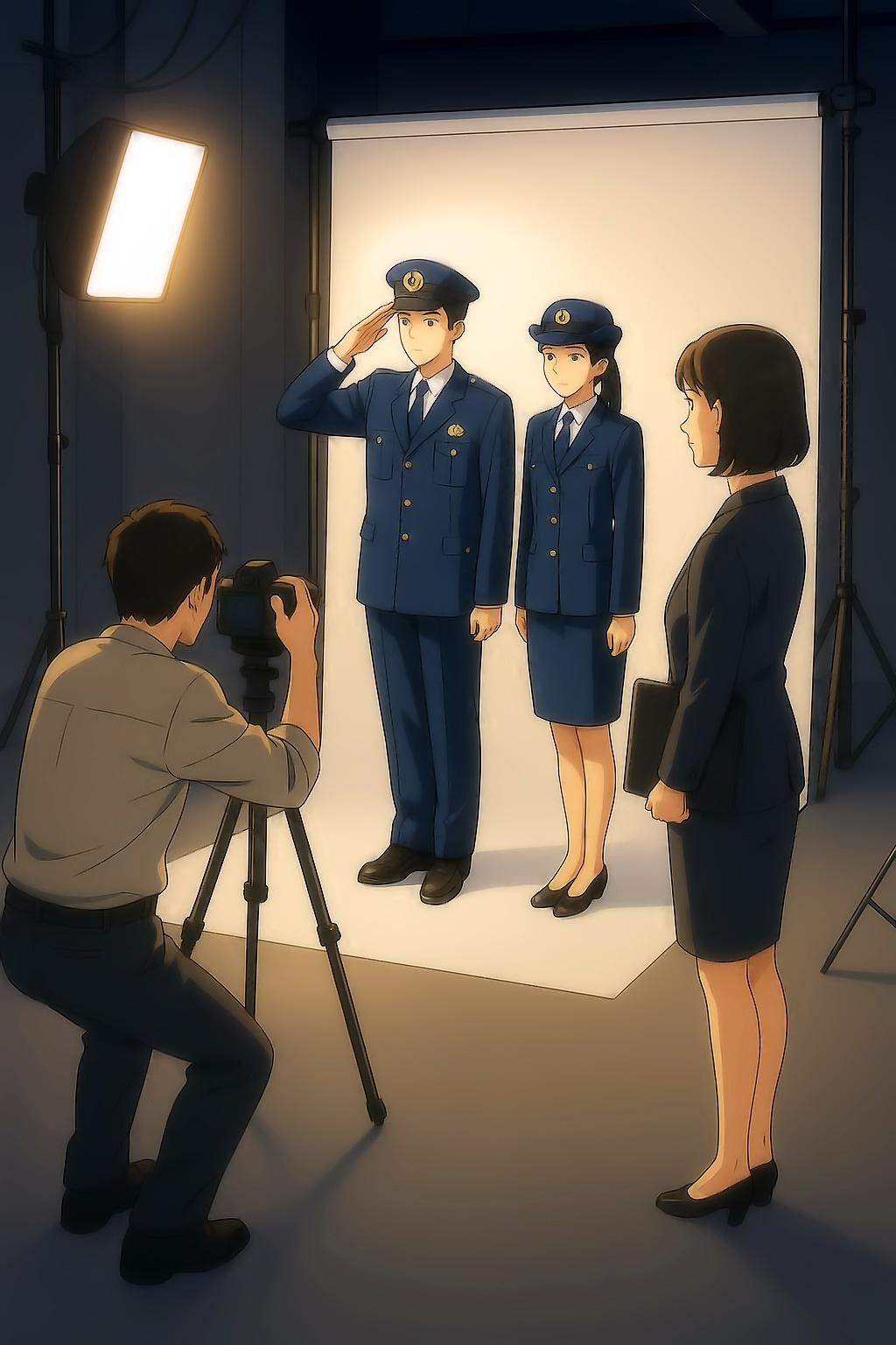 ハエ追う婦警