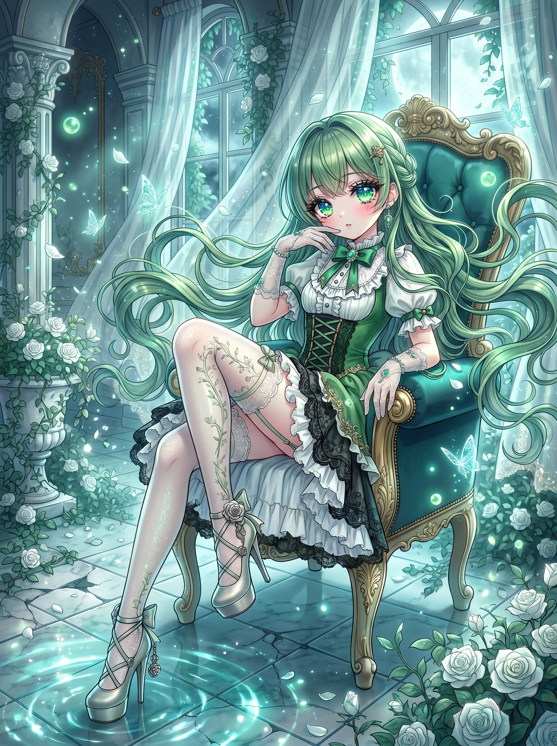 翠薔薇幽耀ノ玉座 | の人気AIイラスト・グラビア