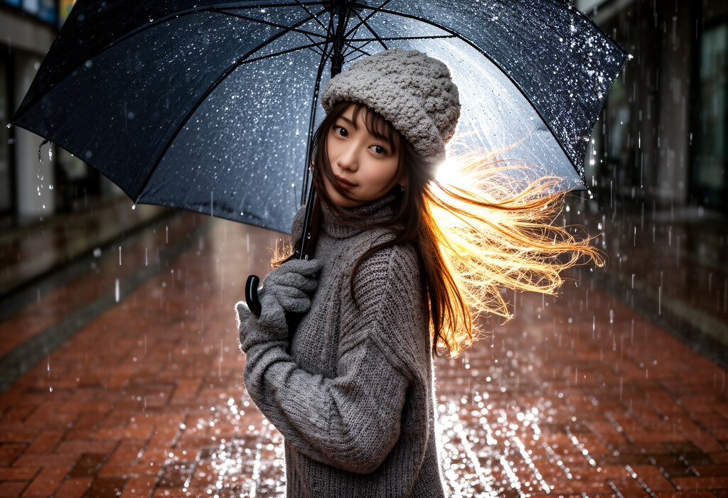 雨傘をさす女性 2