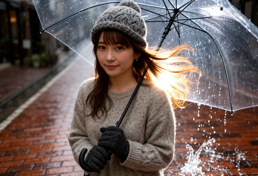 雨傘をさす女性 2