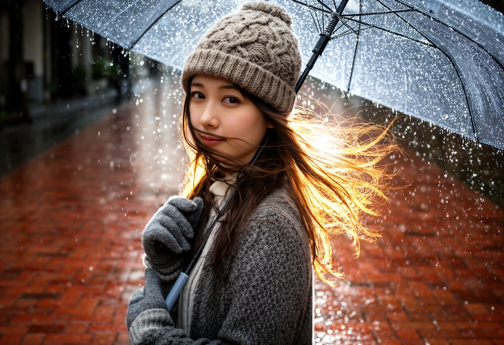 雨傘をさす女性 2