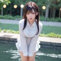 作品1130：黒髪ロング少女2 12枚目