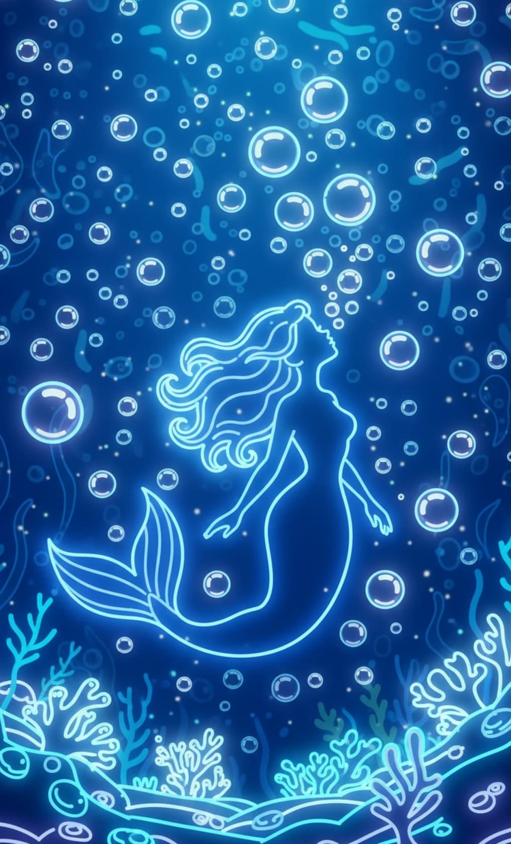 The Little Mermaid in Blue Sea | の人気AIイラスト・グラビア