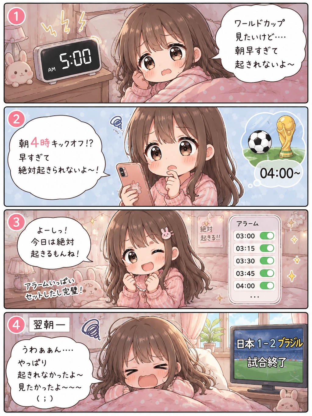 朝早くて起きれないよ