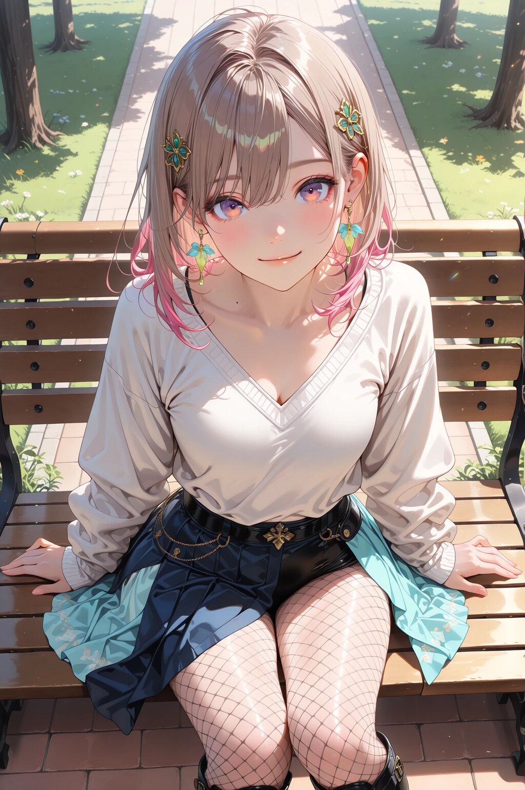 公園のベンチにて