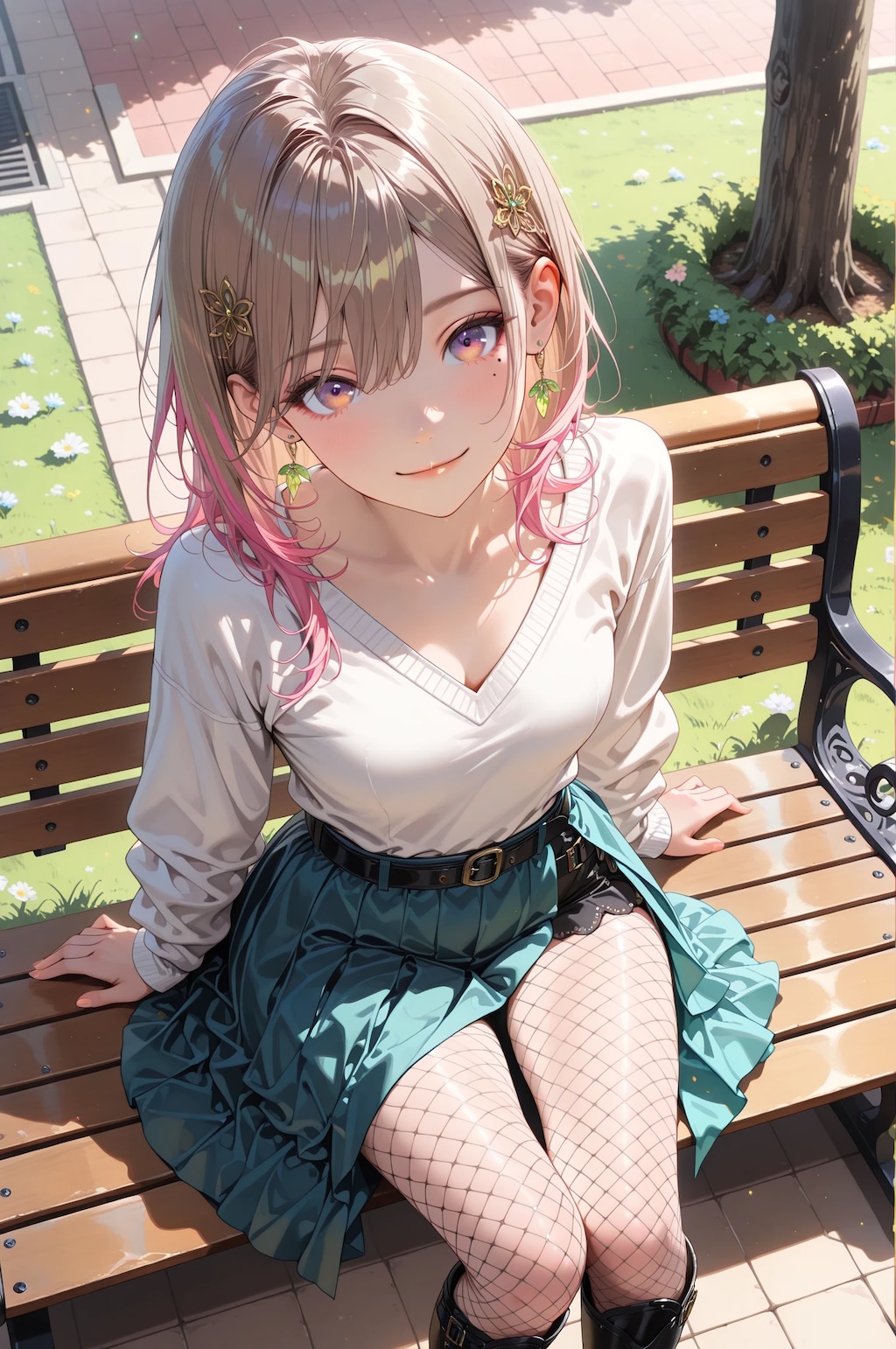 公園のベンチにて