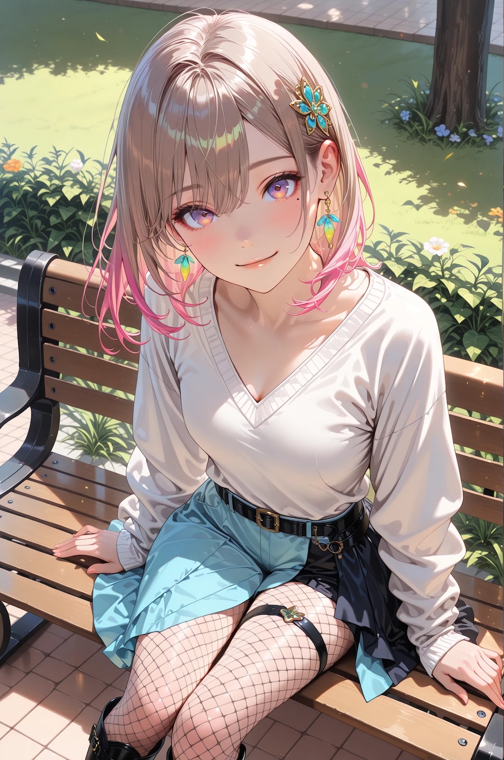 公園のベンチにて