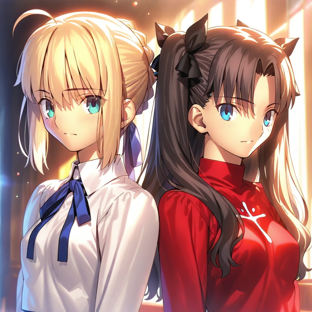 #VEGA2 遠坂凛 & セイバー (Fate/stay night Ver.) | の人気AIイラスト・グラビア