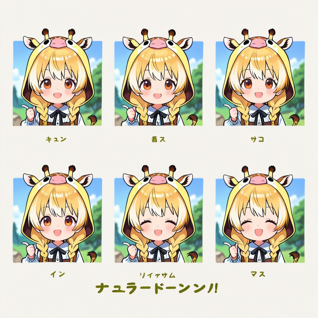 キリンフーディー金髪みつあみお姉さんお散歩ポートレート