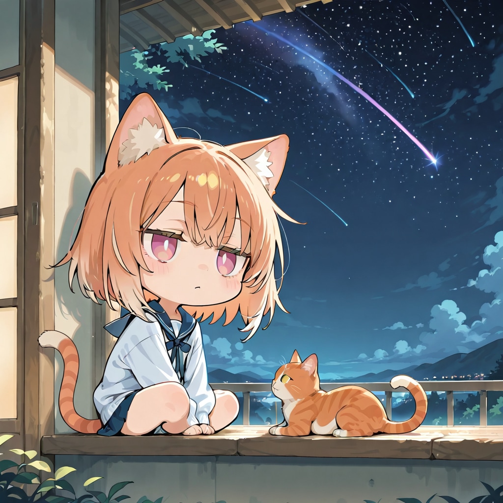 猫と星空