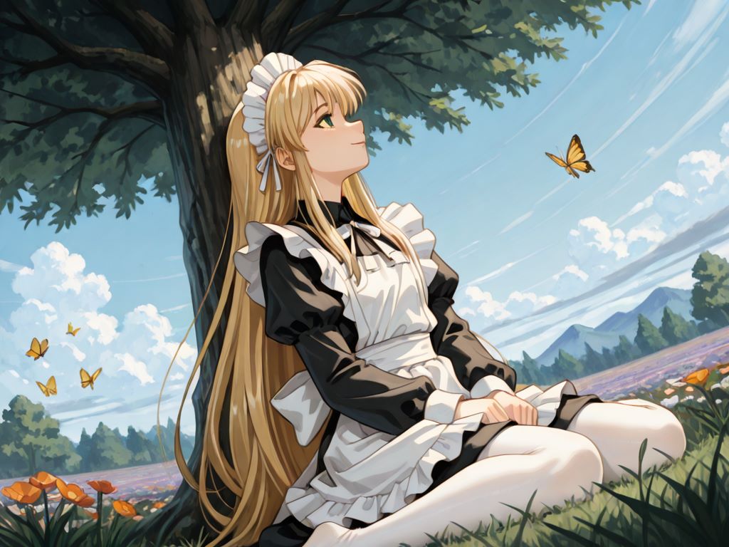 蝶々と昼休み | の人気AIイラスト・グラビア