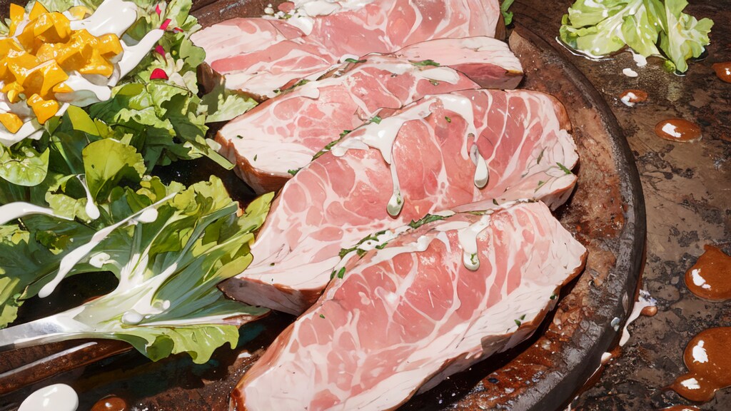 本日のメインは弱火でじっくり火を通したポークステーキになります。