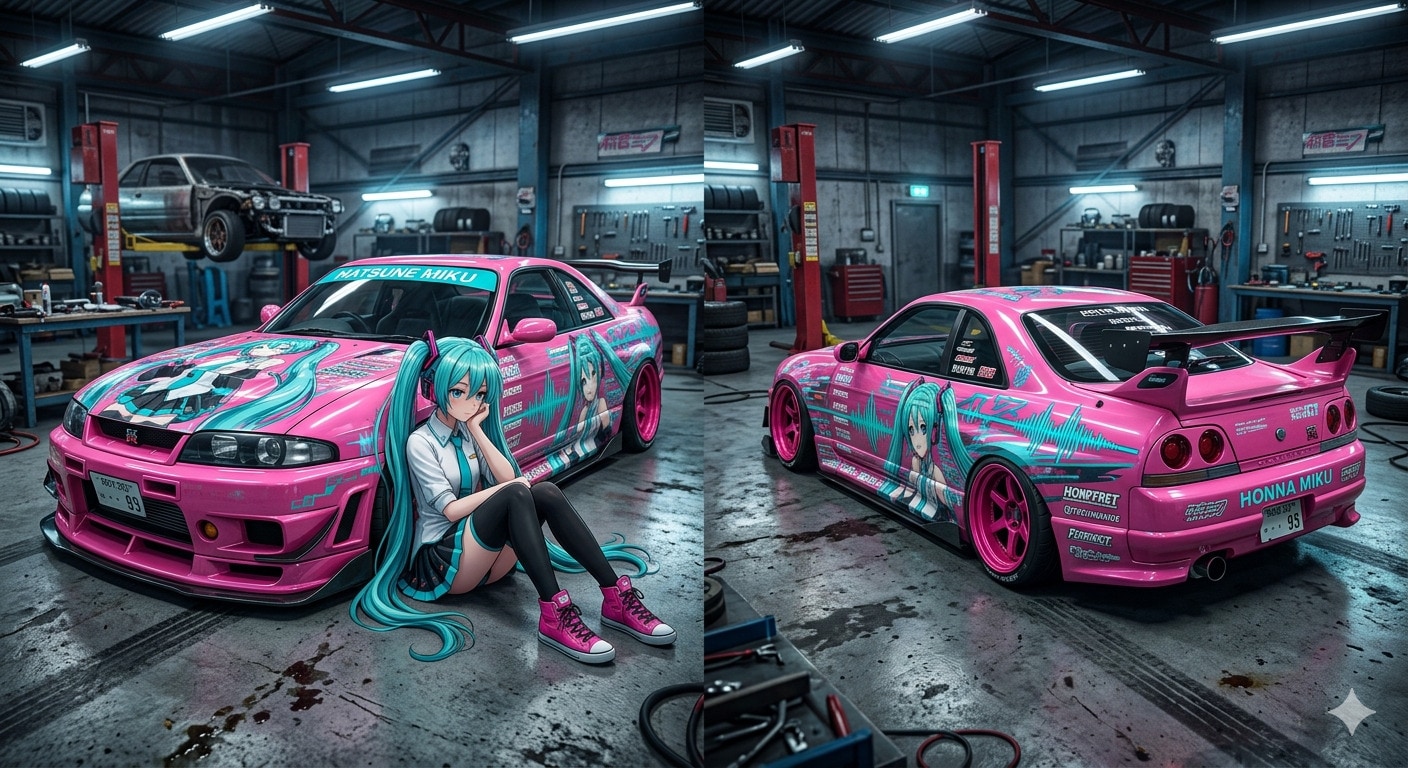 初音ミクとR33GT-R