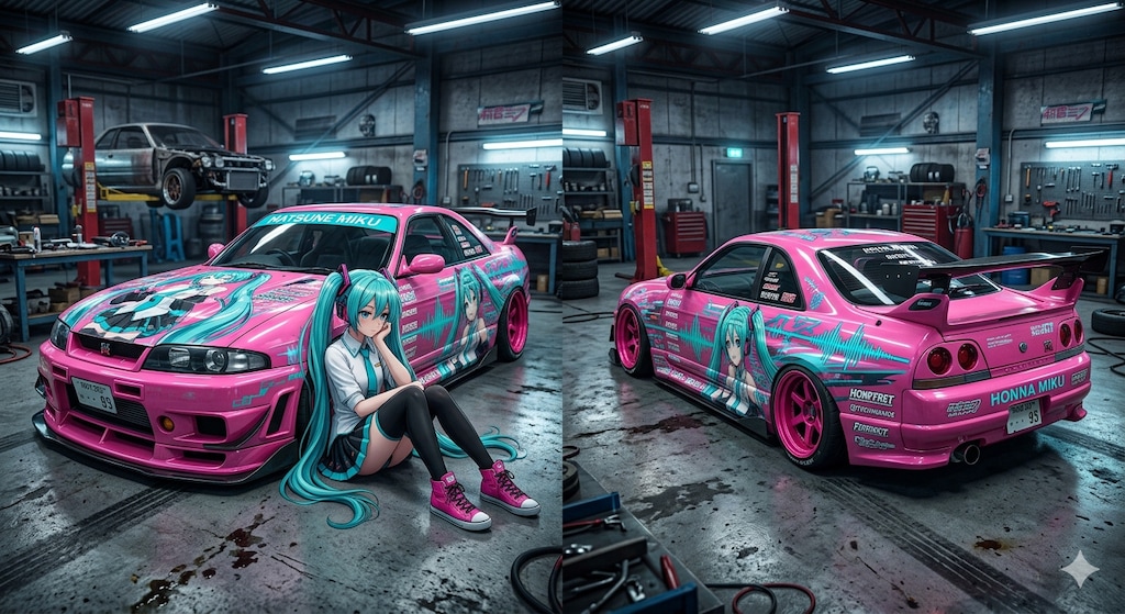 初音ミクとR33GT-R