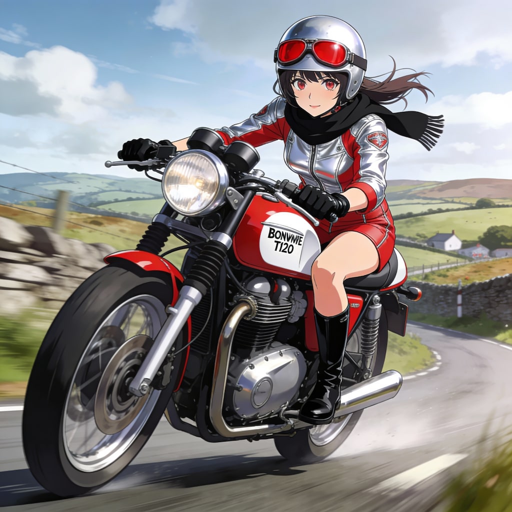 Seedream:4.5 バイク好き彼女