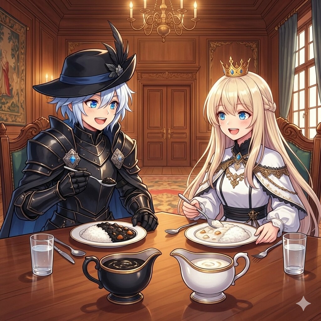ブラックソースカレーとホワイトソースカレー