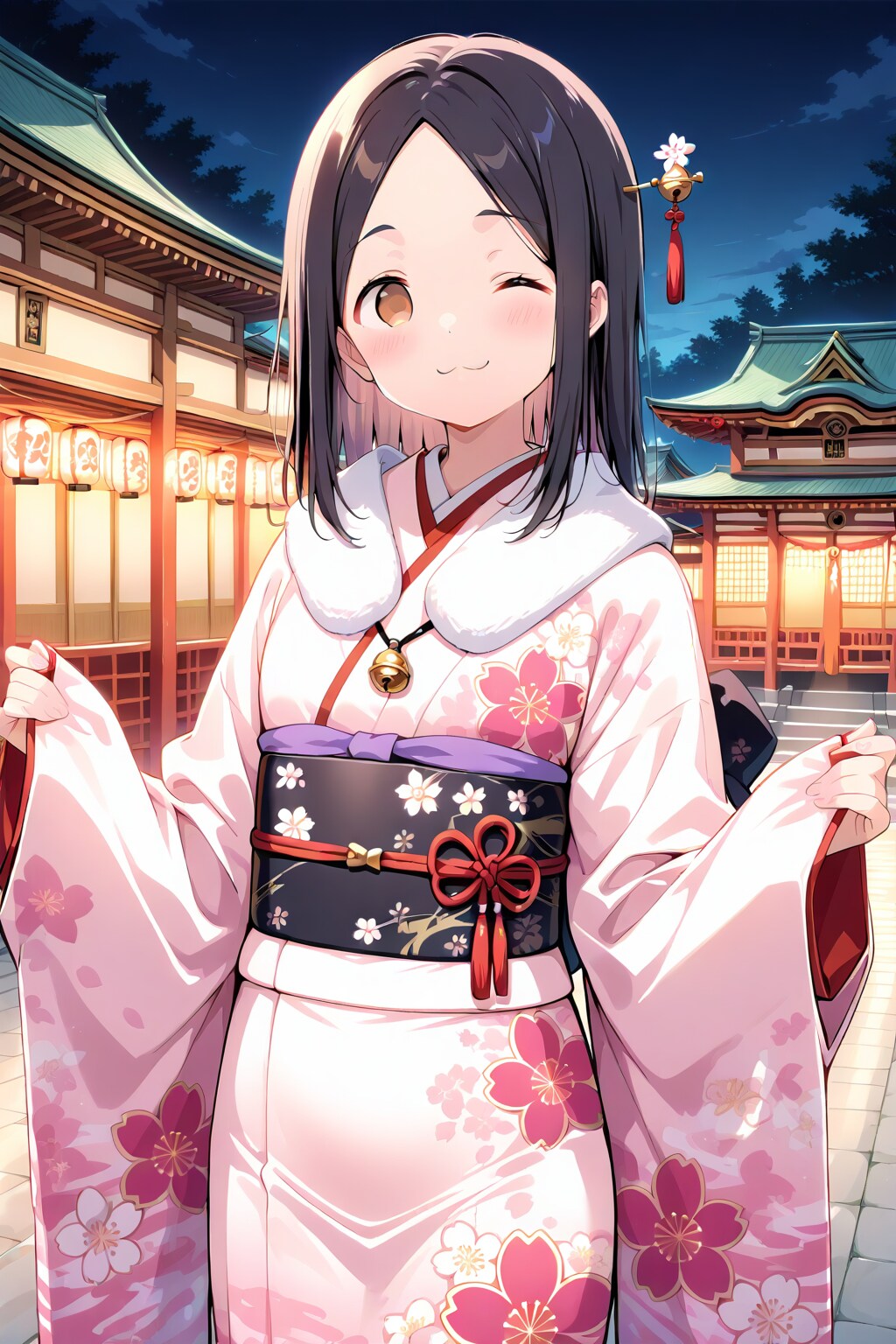 初詣①「明けましておめでとうございます。」 | の人気AIイラスト・グラビア