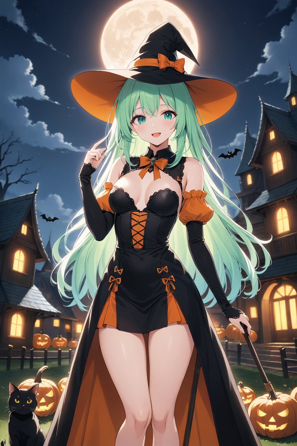 ハロウィン魔女仮装 | の人気AIイラスト・グラビア