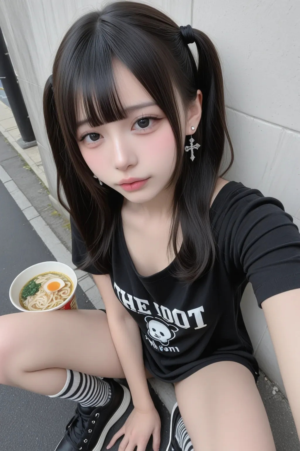 地雷系ちゃんのカップ麺《SeaArt》