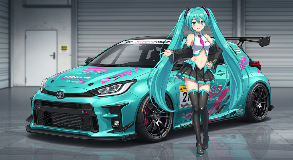 初音ミクとGRヤリスレーシングカー