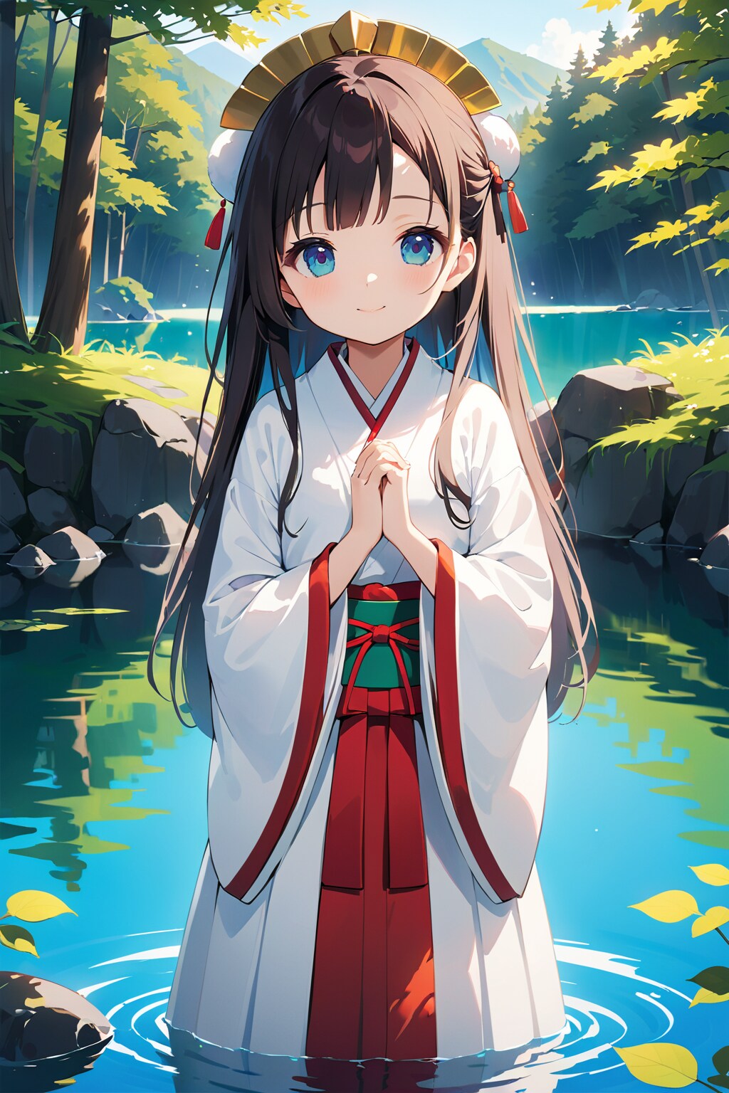 黒髪ロングで巫女服の少女３