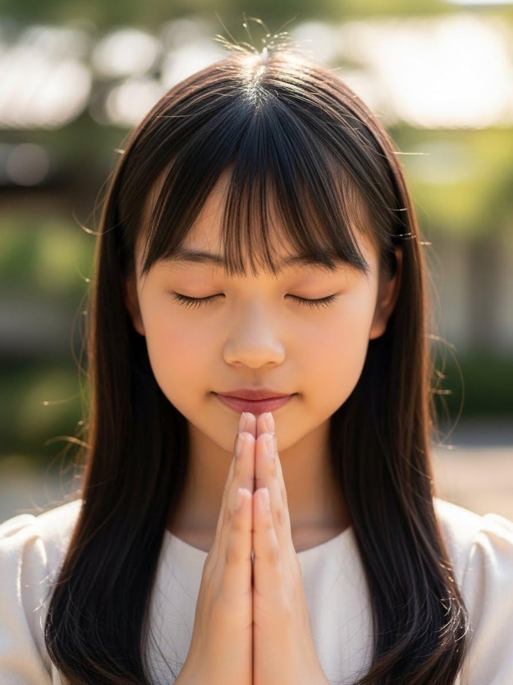 合掌少女(２枚)