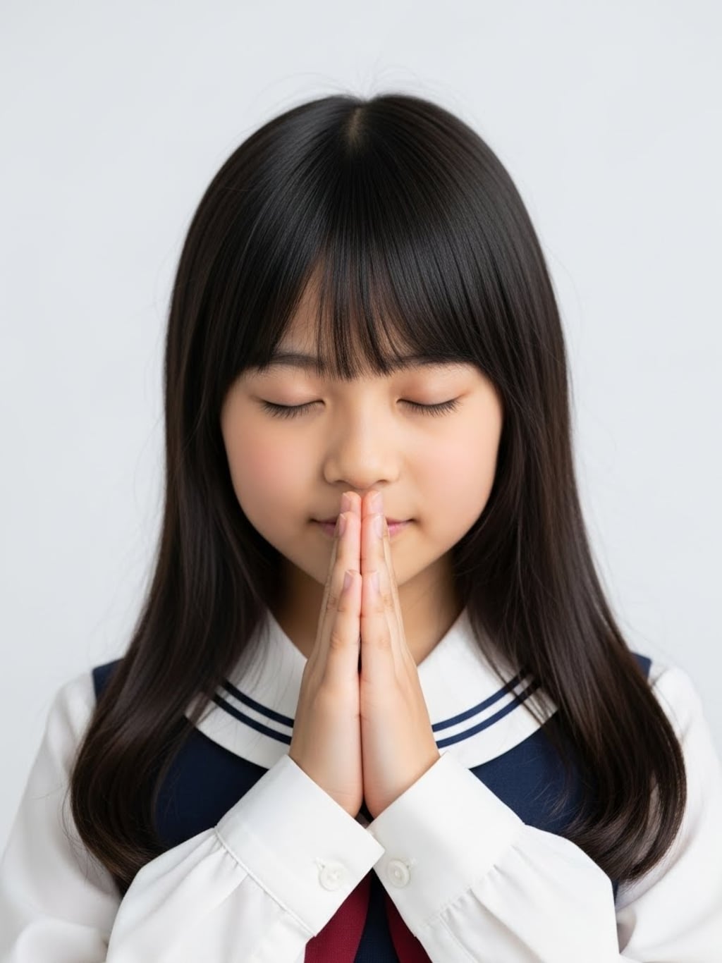 合掌少女(２枚)