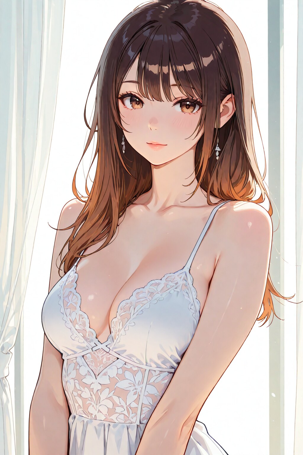 茶髪ロングのお姉さん(individual hair strands)⑥