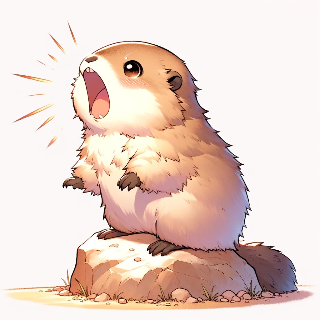 叫ぶマーモット