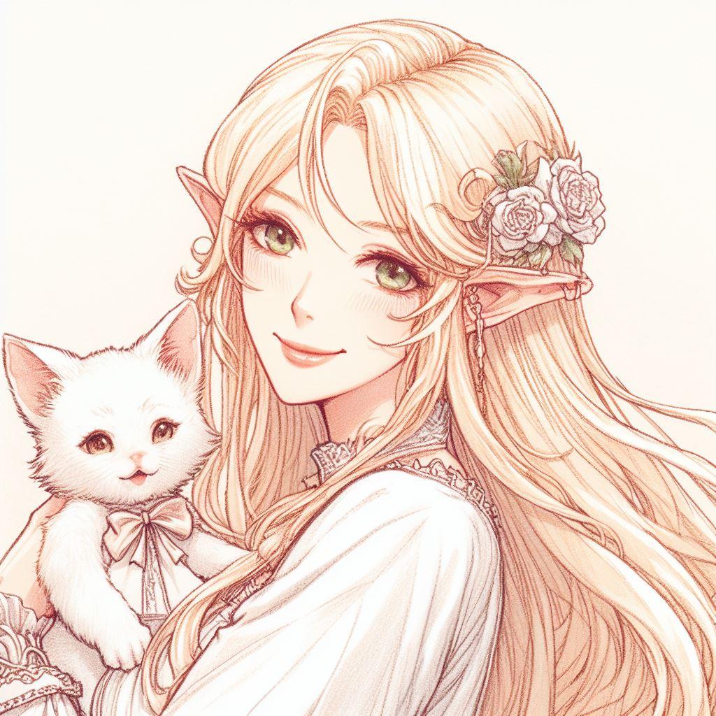猫とエルフ姉さんBIC